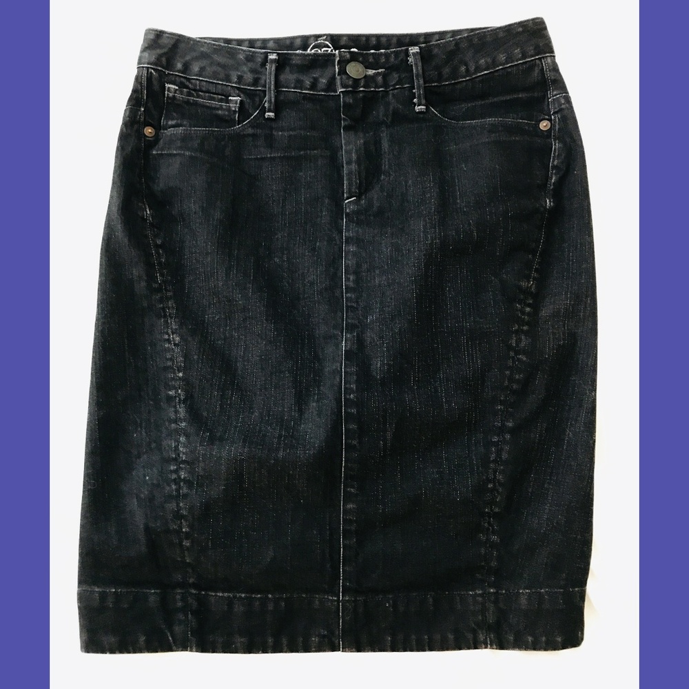 Earnest Sewn Black Denim Charlotte Pencil Skirt
